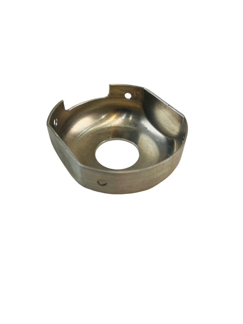 A metal bowl with holes for the bottom.